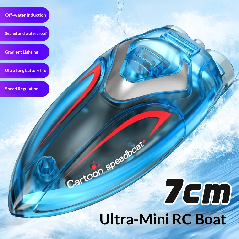 Cartoon RC Speed Boat Wireless Waterproof Electric Remote Control Boat Model For Pool Bathtub Lake Outdoor Water Activities Toy