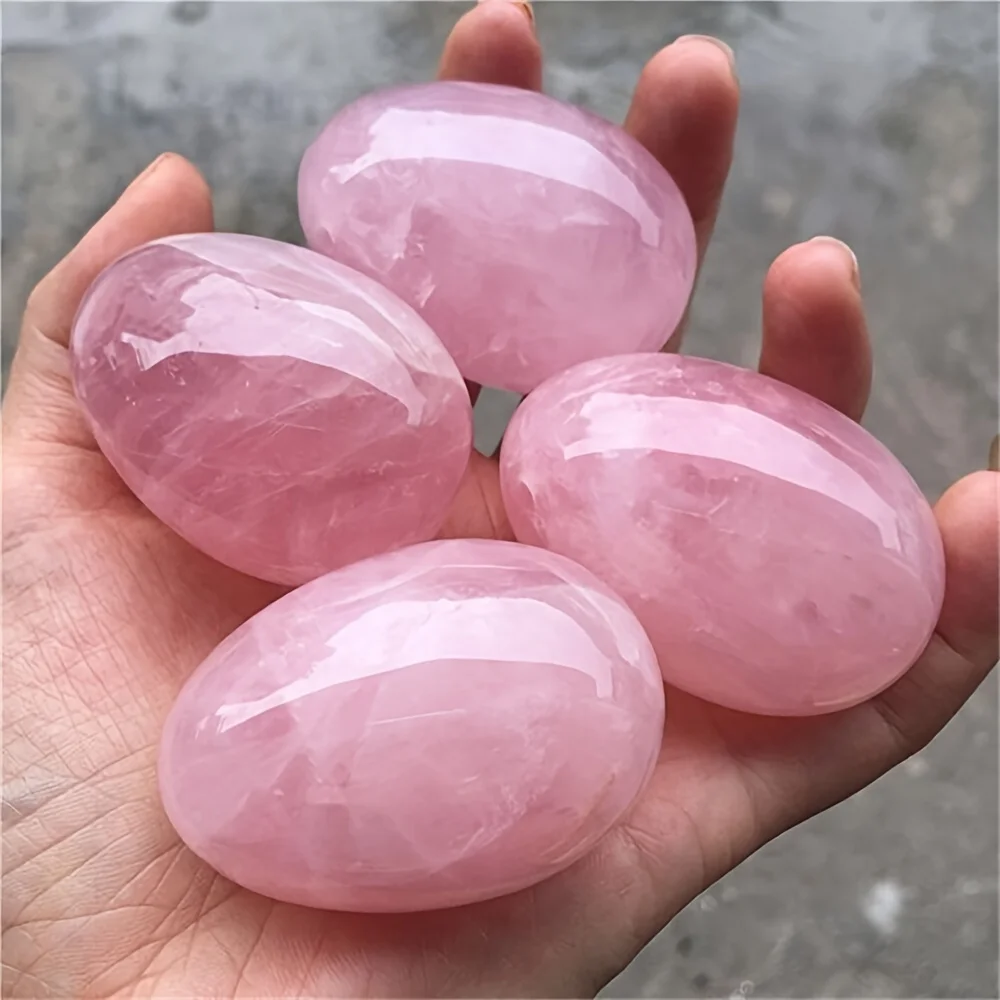 Natural Rose Quartz Egg Jewelry, Crystal Decoration Gifts For Parents, Holiday Party Table ,Meditation Home Decoration