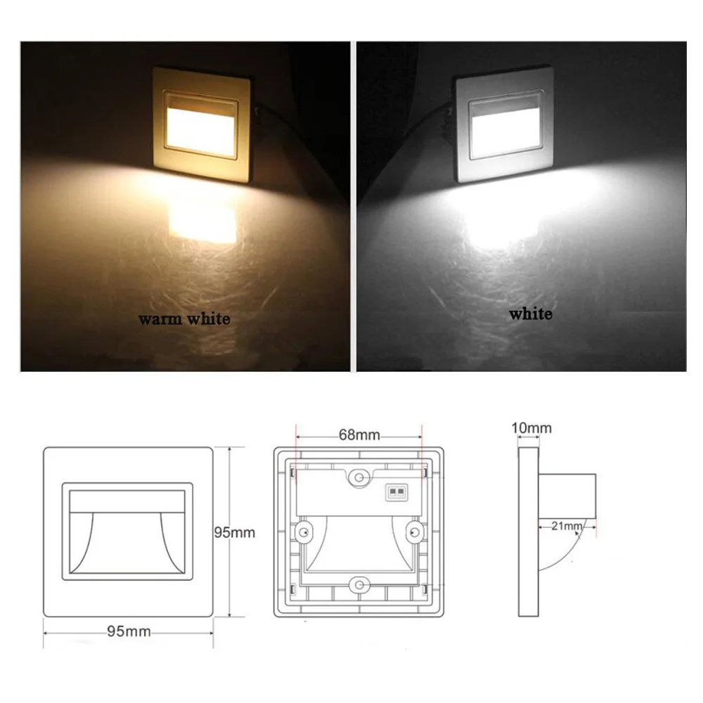 Imagem -03 - Luz Noturna 1.5w Inteligente Lâmpada da Escada Pir Detector de Movimento Voz Sensor Som Led Passo Luzes Embutidas Escada Foyer Arandela