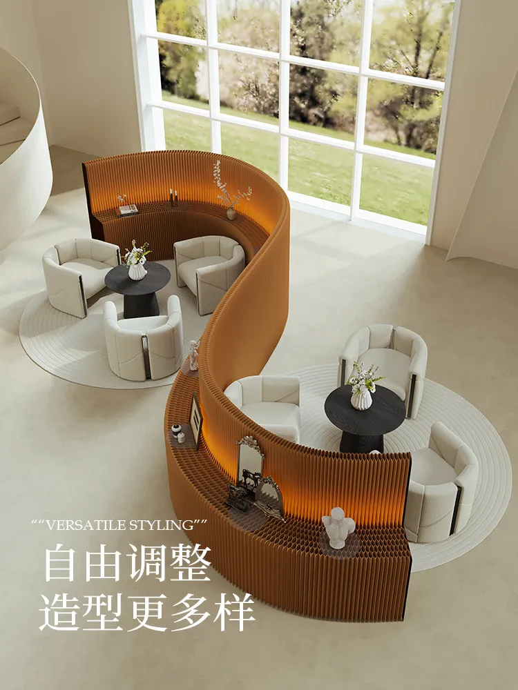 Screen partition Entry porch Anti-peeping commercial live broadcast background wall Office shelf Luminous gallery