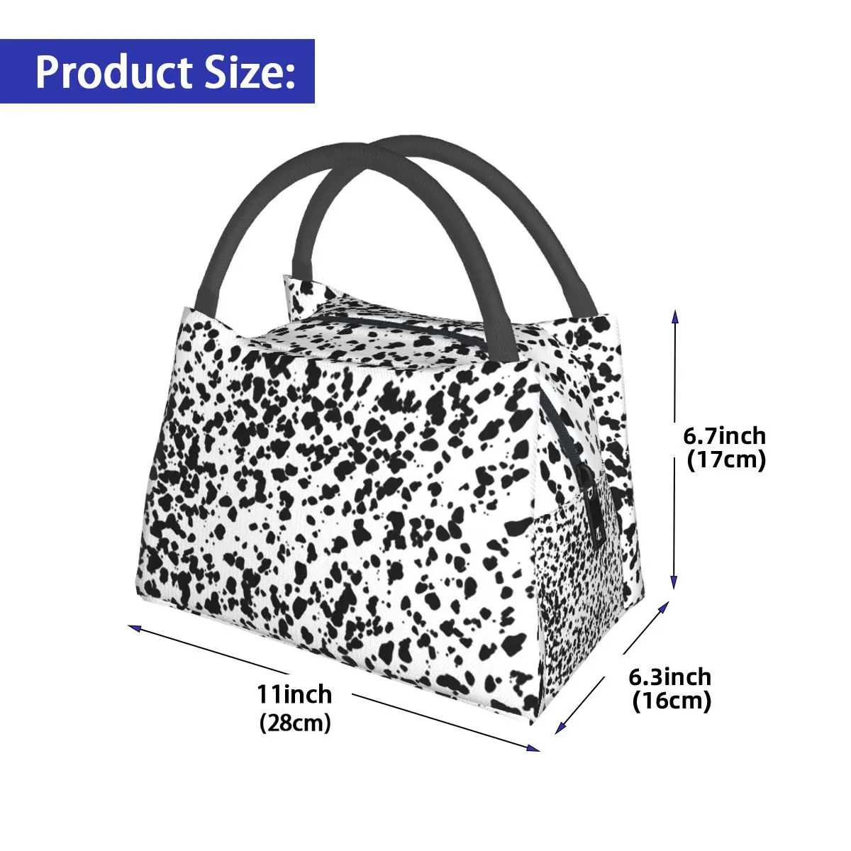 Dalmatian Dog Texture Insulated Lunch Bag for Women Kids Portable Food Boxes Thermal Lunch Box Tote