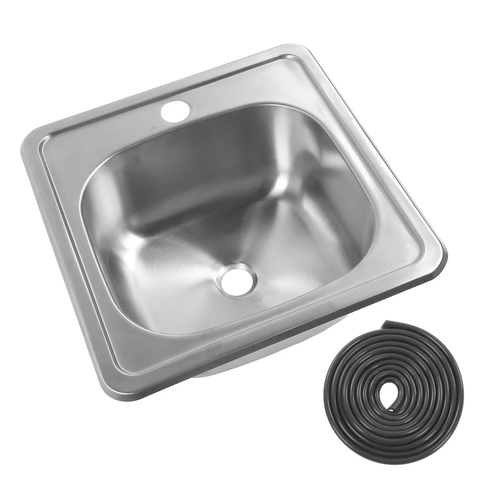 

Раковина для автофургона Раковина для ванной комнаты с эффективным дренажем Универсальная нержавеющая сталь 304 380 х 380 х 150 мм с выходом 40 мм для автофургона