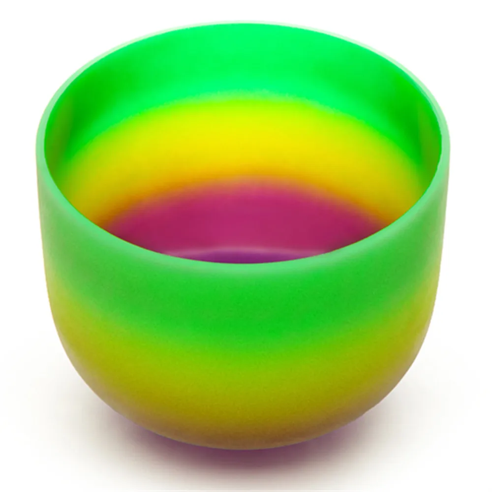 6-14 Inch Gradual Change Colored Crystal Bowl, Candy Colored Crystal Bowl, Yoga Percussion Instrument