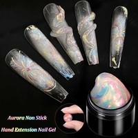LILYCUTE 7ml Aurora Non Stick Hand Solid Extension Nail Gel Polish Carving Flower 3D Shaping Acrylic Hard Gel Glitter Nail Art