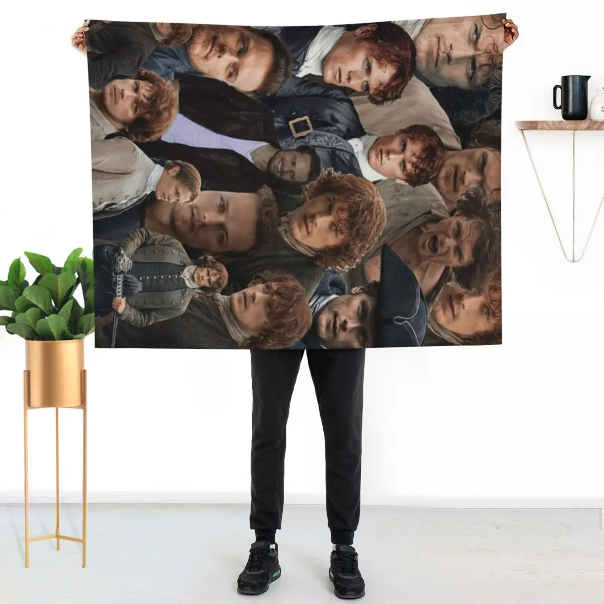 sam heughan photo collage Throw Blanket Warm christmas decoration Kid'S warm for winter Large Loose Blankets