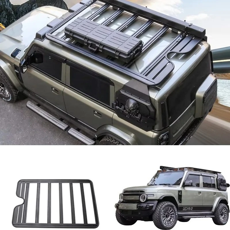 High Quality Chery ICAR V23 New Aluminum Alloy Roof Platform Luggage Rack Modification Dedicated Side Ladder Accessories