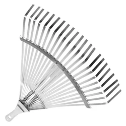 Rastrillo de hojas para jardinería, rastrillo con cabeza de Metal, ajustable, acero inoxidable