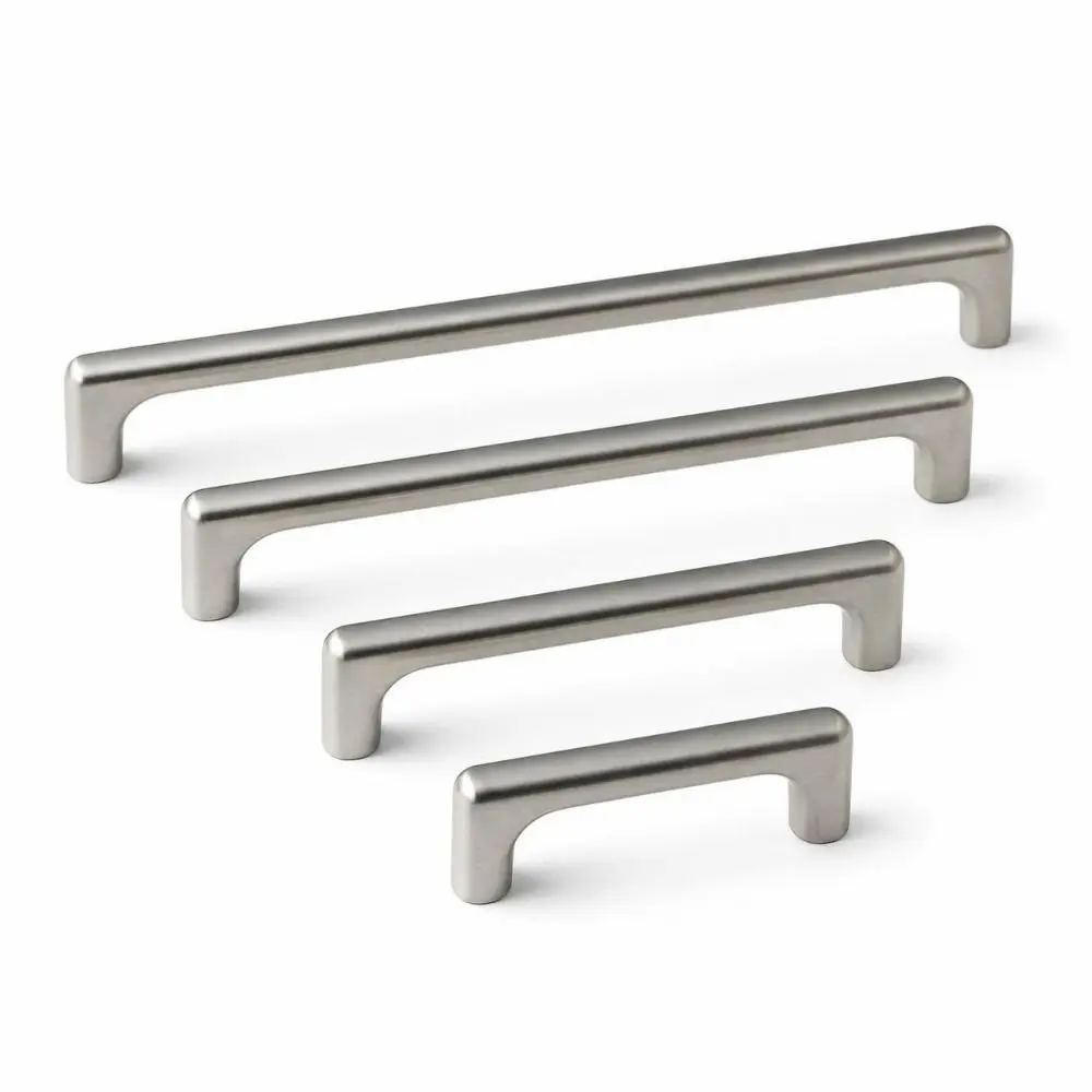 Zinc Alloy Cabinet Door Handles Silver Tone Matte Brushed Finish Drawer Pulls Single and Dual Hole Modern Minimalist Style