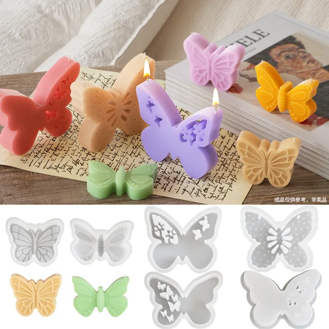 1PC DIY motyl świeca zapachowa silikonowe formy motyl świeca z wosku sojowego gipsowe ozdoby z żywicy formy mydło wyrabiane ręcznie akcesoria