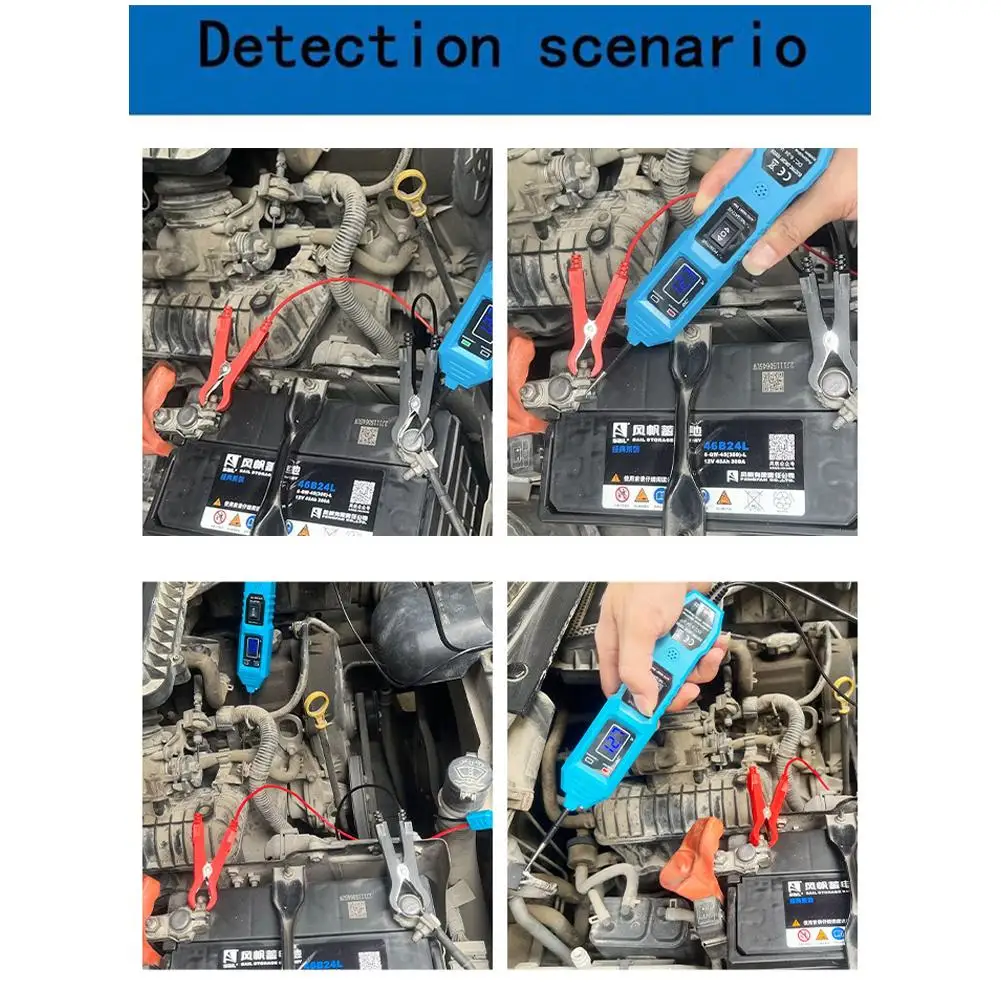 6V 12V 24V Car Truck Voltage Circuit Tester Power Test Pen Probe LED Digital Display Auto Repair Diagnostic Tool