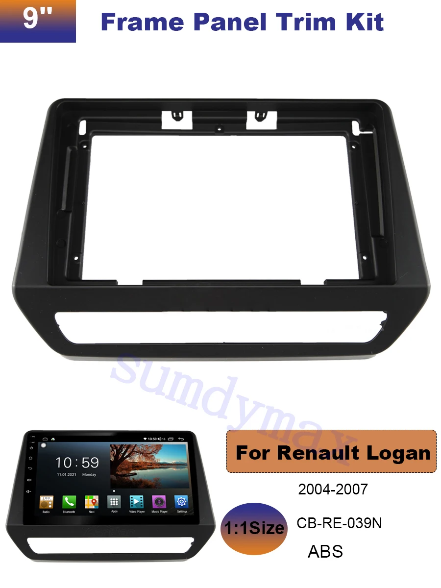 9inch Car radio Fascia Panel for Renault Triber 2019-2022 big screen Dash Kit Install Console Bezel Adapter Cover Trim Plate