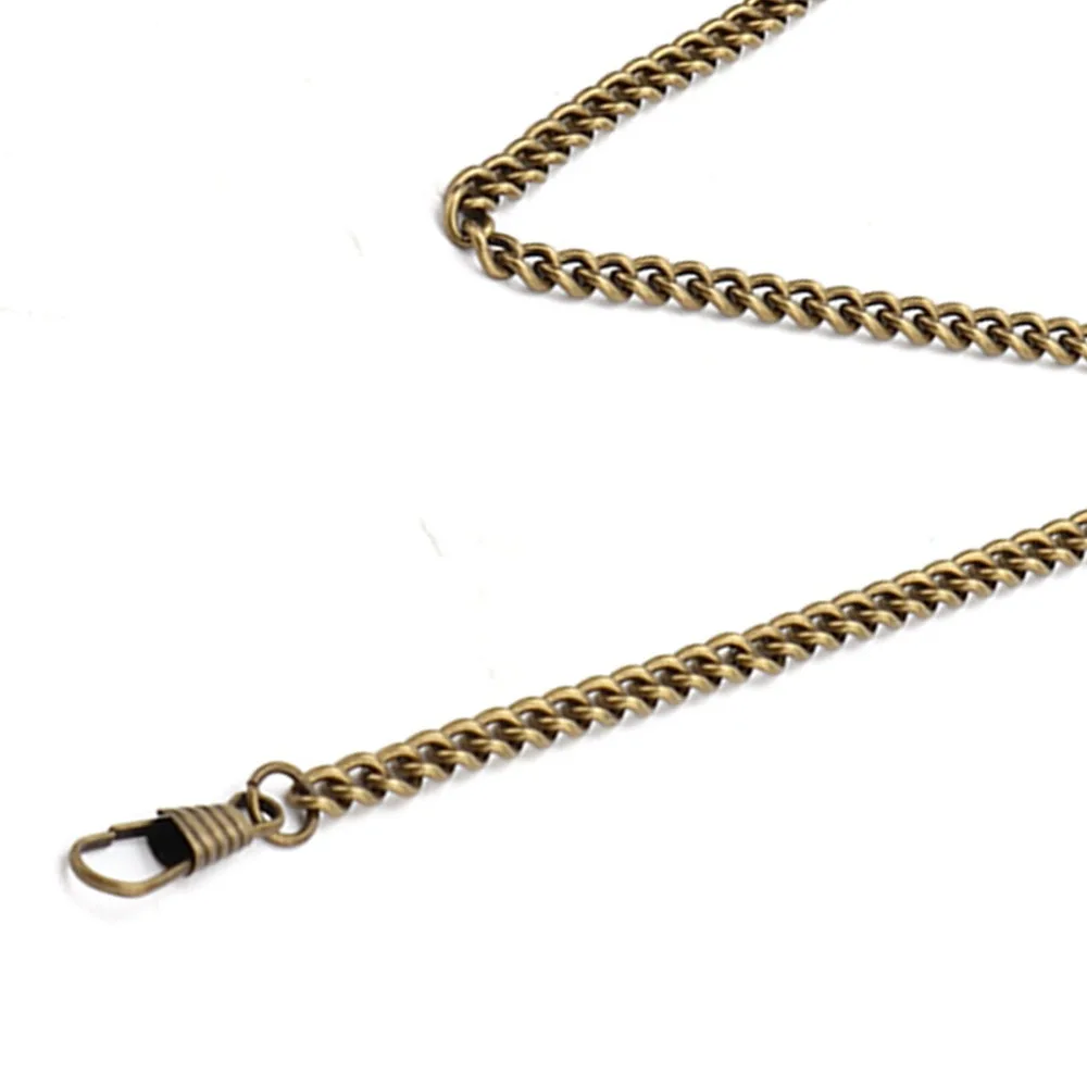 

Classic 44cm Length Pocket Watch Chain Bronze 3 Hook T Bar Metal Pocket Watch Chain Classic Antique Present Pendant Holder