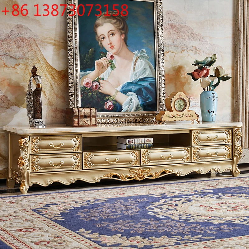 

Европейский шкаф для телевизора из цельного дерева, мраморный, шампанское, золото, журнальный столик, шкаф для телевизора, комбинированный шкаф для гостиной, роскошный напольный шкаф