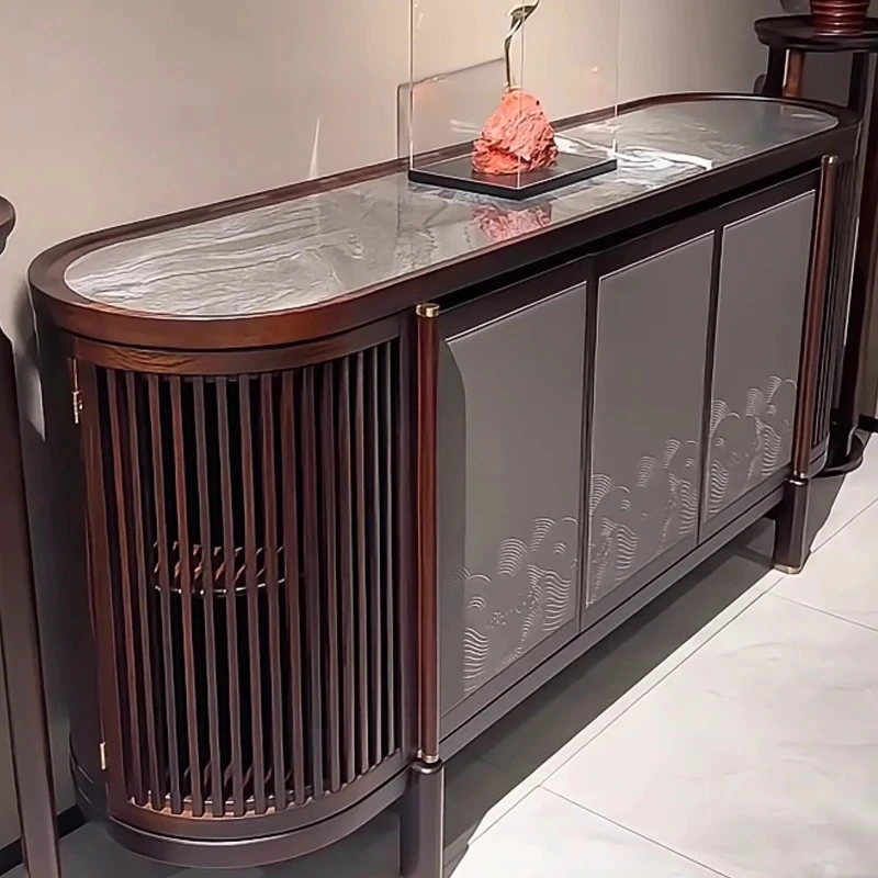 

New Chinese-style solid wood dining side cabinet, ebony wood, modern simple light luxury storage decoration