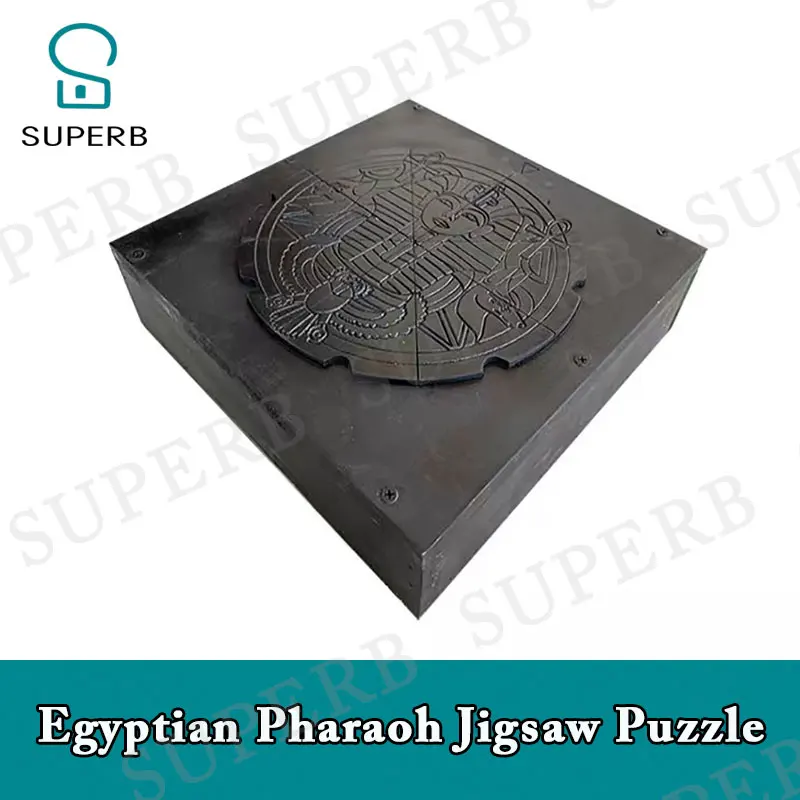 Puzzle Jigsaw firaun Mesir untuk permainan Ruang pelarian 8 Bagian kayu untuk lokasi yang tepat untuk membuka kunci untuk ruang keluarga properti kehidupan nyata