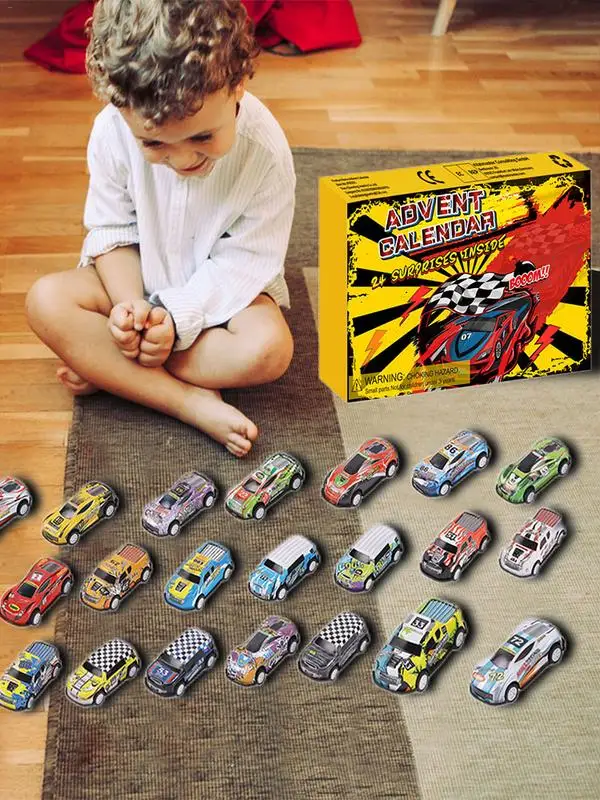 2024 Christmas Advent Calendar Car Toys 24 Day Countdown Calendar With 24 Different Race Cars Cool Christmas Kids Boys Gift