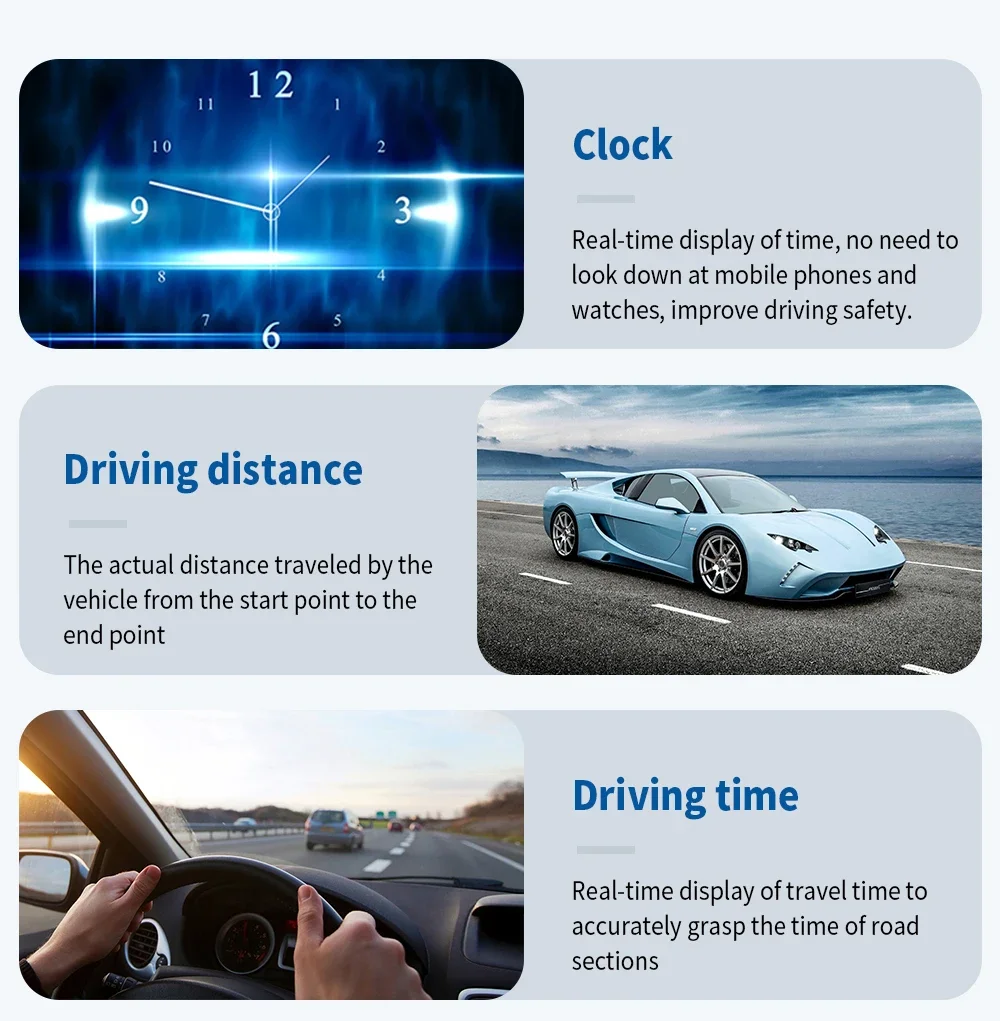 B3 OBD HUD Auto Head-Up-Display Digitaler Geschwindigkeitsmesser Drehzahlmesser Wassertemperatur Voltmeter Alarmfunktion Elektronikzubehör für Benzinfahrzeuge – Detail 7