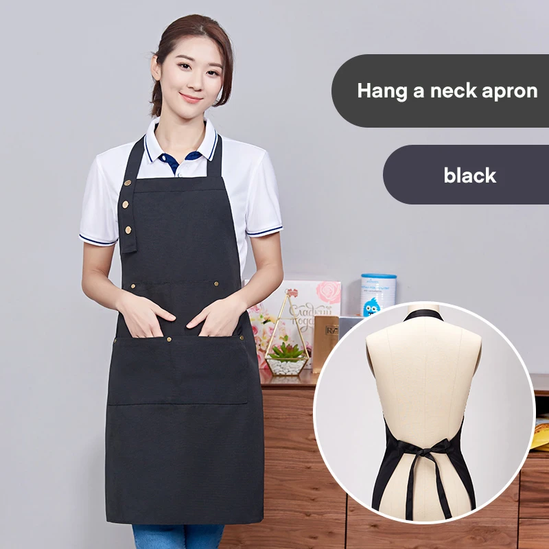 Men\'s And Women\'s Models Hanging Neck Apron Customized LOGO Anti-fouling And Dirty Waiter Clothes Supermarket Promoters Apron