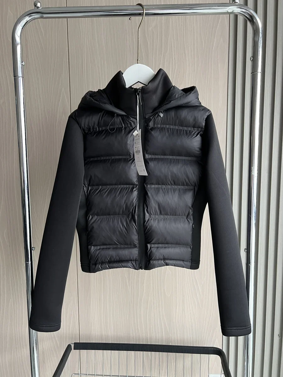 2025 Winter New Arrival  Women's Lightweight Warm Down Jacket with Long Sleeves and Zippered Hooded Sports Coat