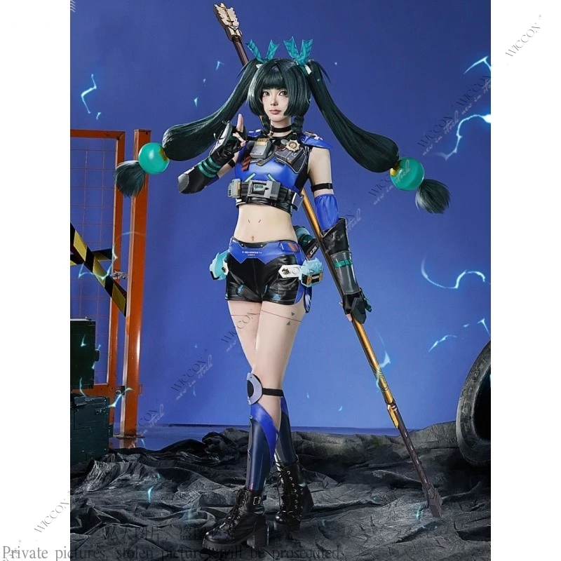 Qingyi Anime Game Zenless Zone Zero Cosplay Costume Criminal Investigation Special Task Force Halloween Party Woman Tops Shorts