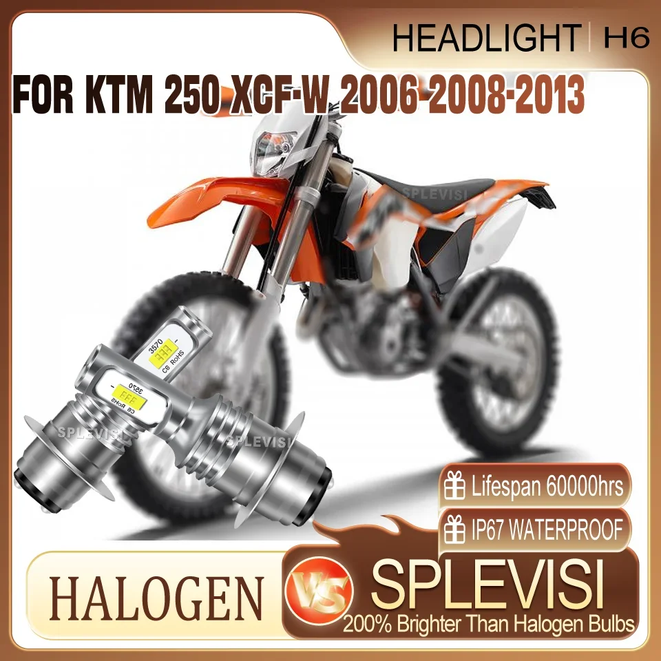 

12v All-Weather Resistance for Night Journeys led H6 60000hrs lifespan motorcycle Headlight For KTM 250 XCF-W 2006 2008-2013