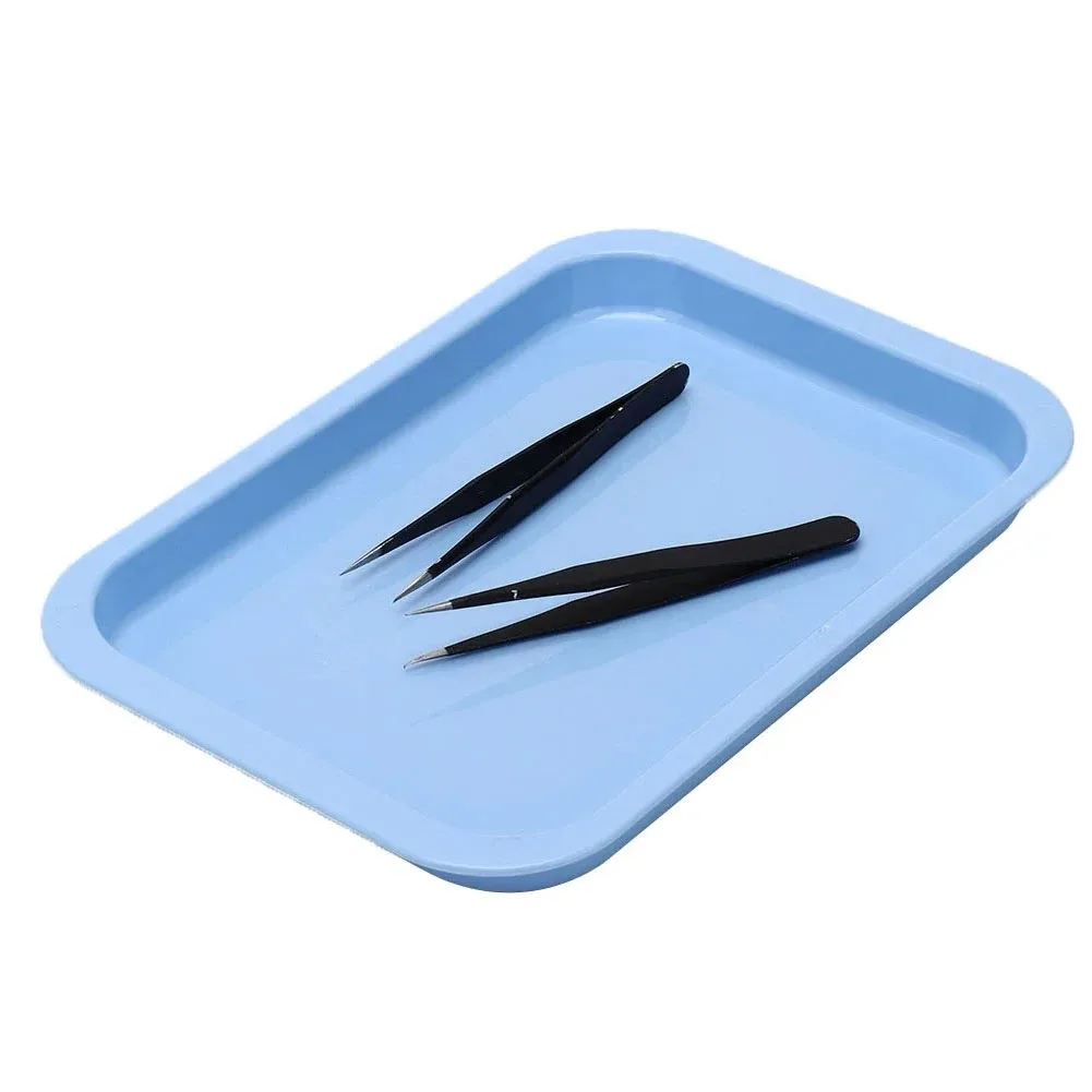 Baki Penyimpanan Alat Instrumen Gigi Multi-ukuran Baja Anti Karat Tebal untuk Bur Ortodontik, Bor, dan Pelat Pipih Persegi