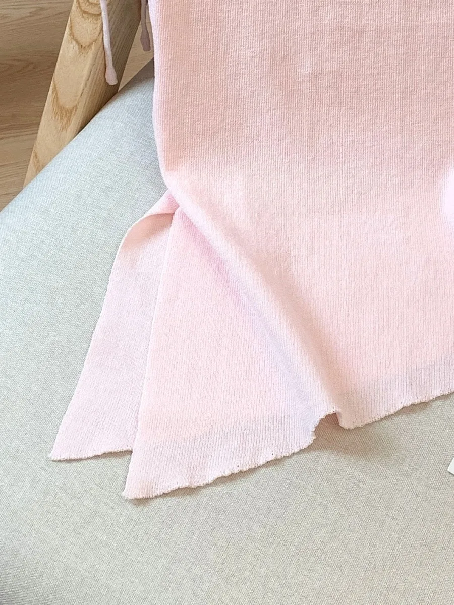 e Wit gebreide Dstring Slim Fit Svel-top met één schouder voor dames Zomer Casual comfortabel lichaam en gebreide kleding