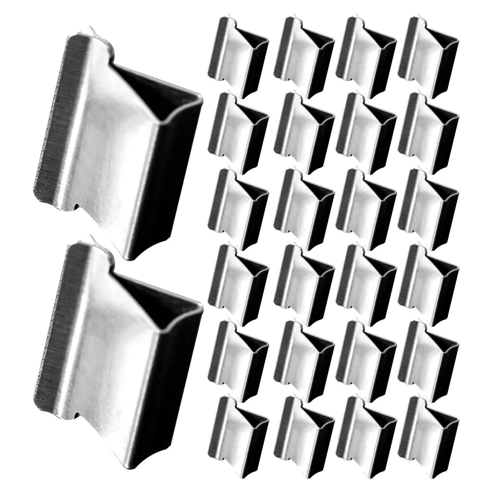 50Pcs Metal Paper Clips Clam Clip Refills Office School Document Organizer Binder Stapler Clip Dispenser Accessories
