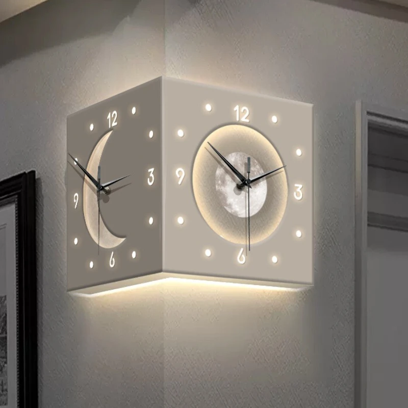 Modern Wall Clocks Living Room Decor Double-sided Clock Simple Home Decoration Silent Led Wall Watch Bedroom Nordic Furniture