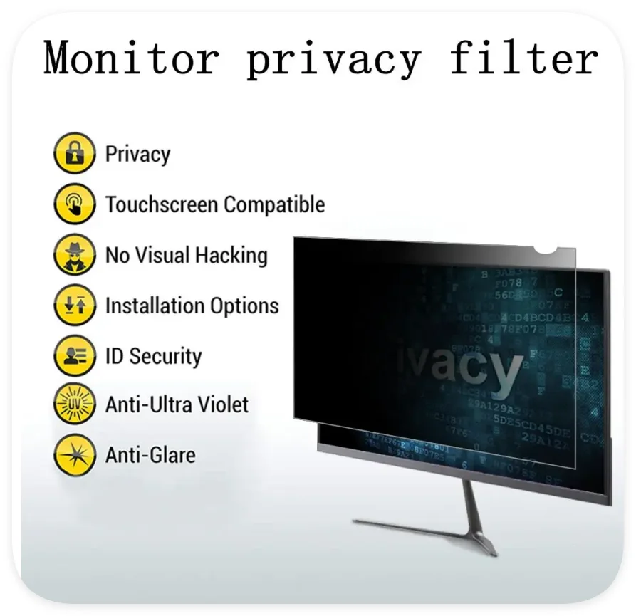 18.5 20 21.5 22 inch Anti-Glare Computer Privacy Filter Screen Protector Film for Desktop Monitor Widescreen 16:9 Aspect Ratio
