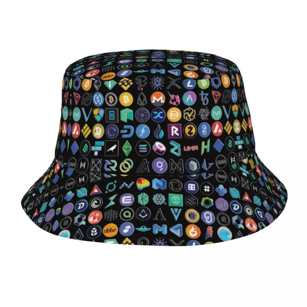 Foldable Crypto Coins Altcoin Blockchain Logo Bucket Hats Bitcoin Ethereum Summer Travel Beach Fisherman Cap