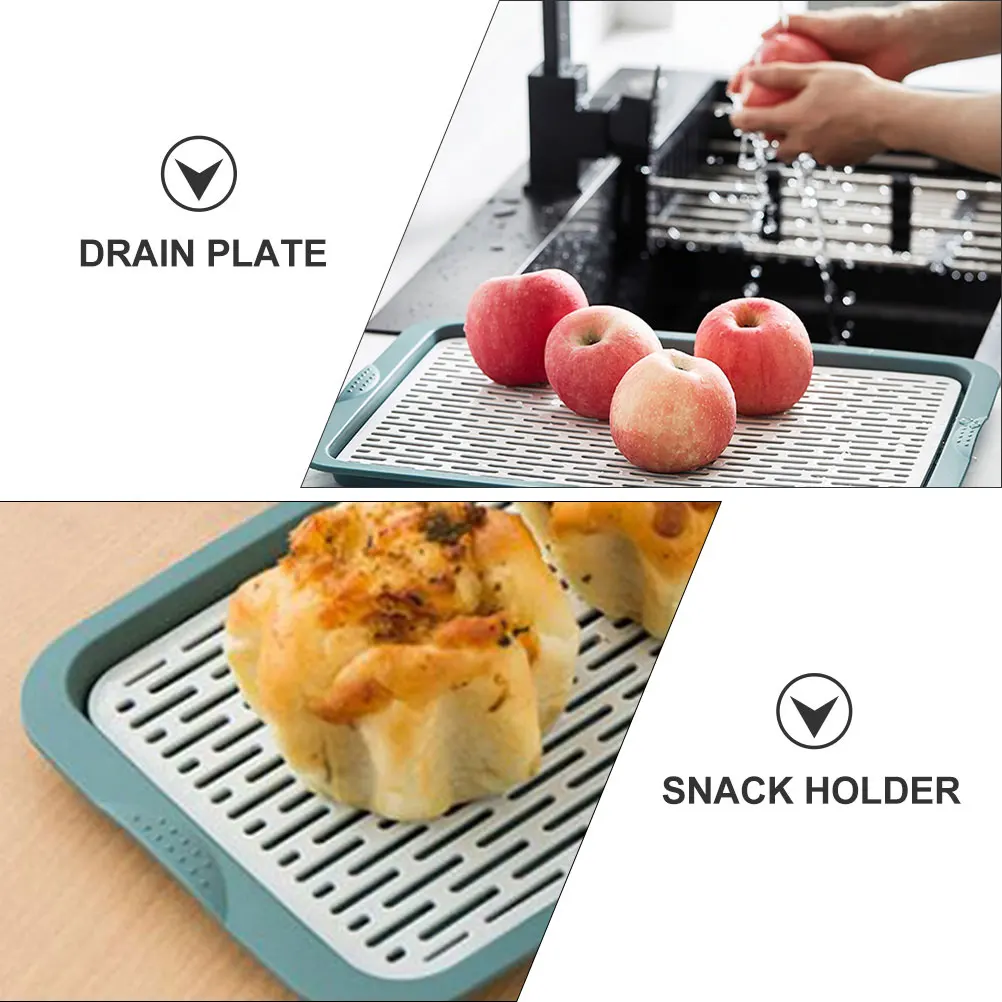 

1pc Double Layer Draining Plate Japanese Style Dish Tray Household Storage Fruit Vegetable Snack Serving Pp Basket Rack Food