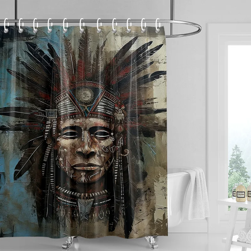 Home decoration shower curtains for bathroom waterproof curtain fabric Modern Nordic style Living Room Egypt pharaoh retro