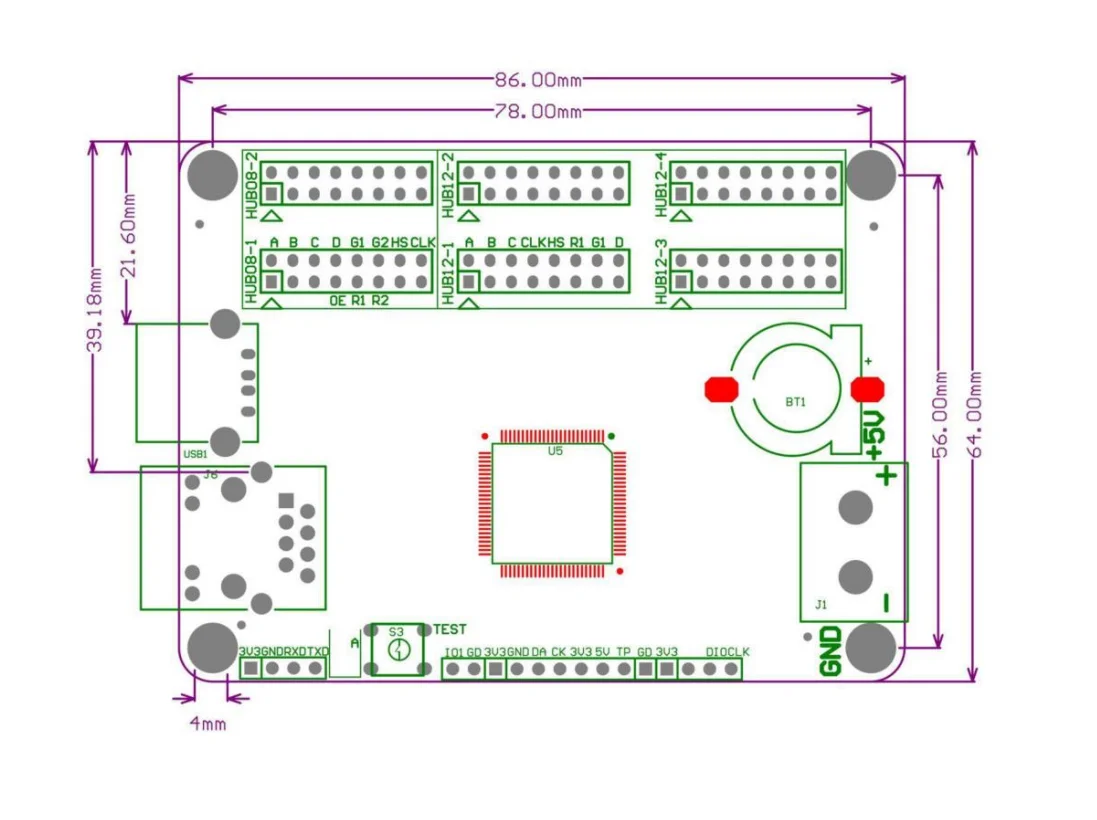 T4 control card LED walk screen advertising display interface card