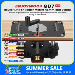 ENJOYWOOD GD7 PRO Router Lift for 65mm 69mm Wood Router Table Set Up Lift with Plate Precision Woodworking Tool