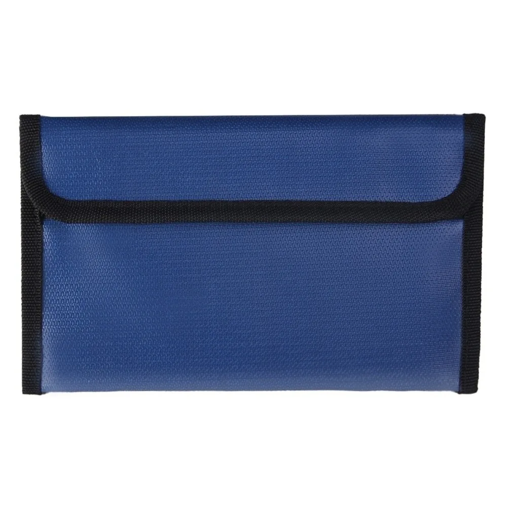 

High Temperature Resistant Fireproof Document Bag Zipper Closure Waterproof Surface Fireproof Envelope Holder with Sticky Strip