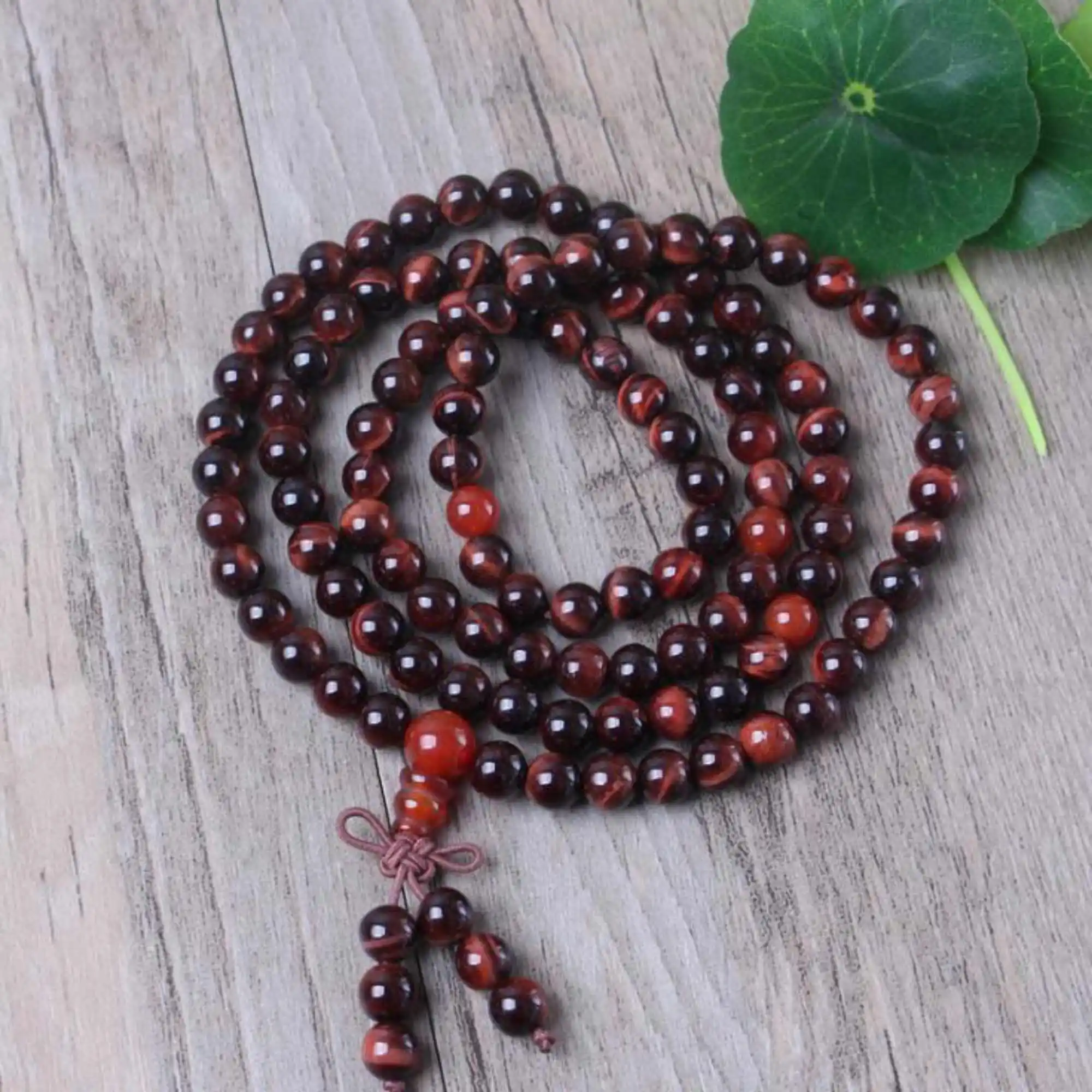 

6mm Red Tigers Eye Bracelet Lucky energy Fancy Chakas Meditation Semi-Precious Stones Adjustable Bangle Prayer