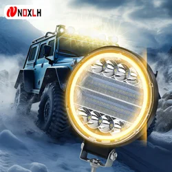 4-Inch 72W LED Round Spot Work Light Combo Flood Driving Amber Fog Lamp For Truck SUV 4WD 4x4 led bar offroad ATV Jeep Tractor