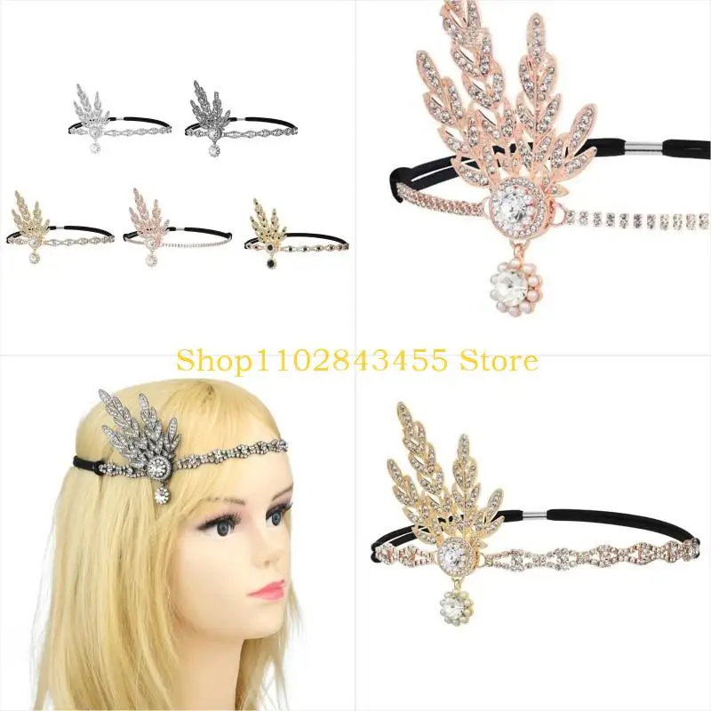 

49MC Bohemian Women Headband Decorative Tiaras Hairband Elegant Headdress Hair Decor