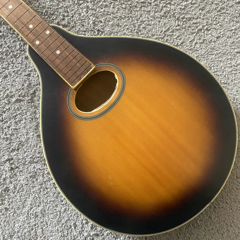 

H225 Sunburst Solid Spruce TOP Unfinished Mandolin Guitar No Frets Custom Order DIY Replace Guitar Parts