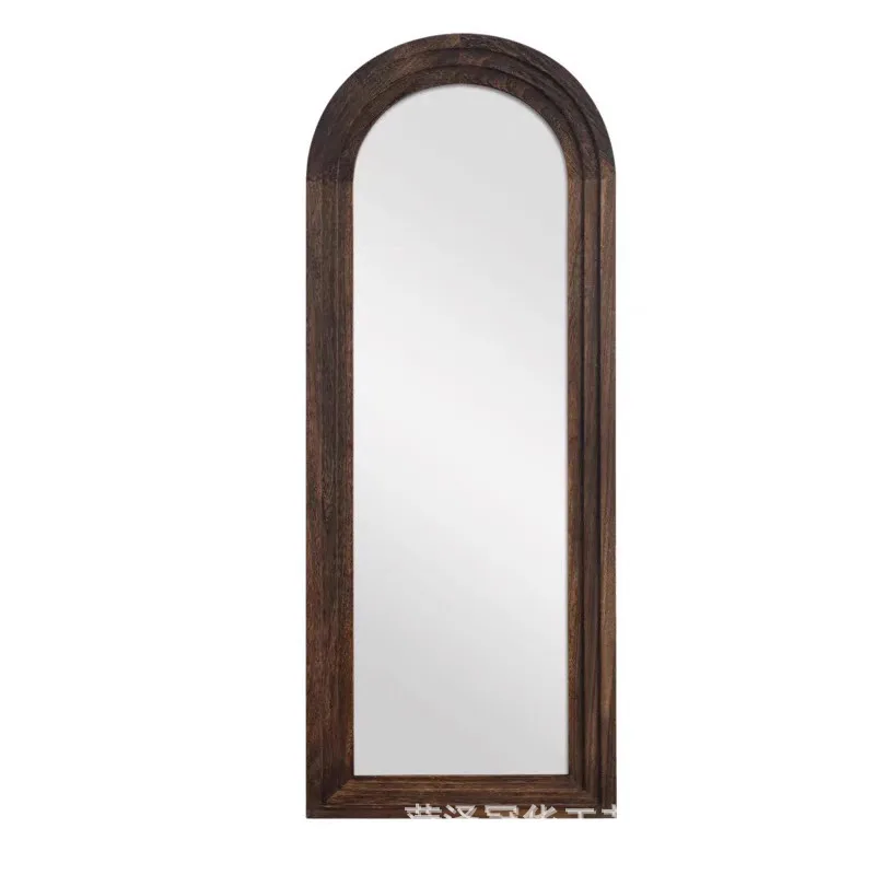 مرآة كاملة الطول على الطراز الأمريكي القديم لمشاهير الإنترنت على شكل قوس فرنسي عالي الوضوح مرآة أرضية قديمة ومستعملة
