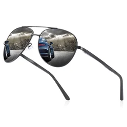 Classic Pilot Polarized Sunglasses Men Vintage Big Driving Sun Glasses Women Black Shades Goggle UV400