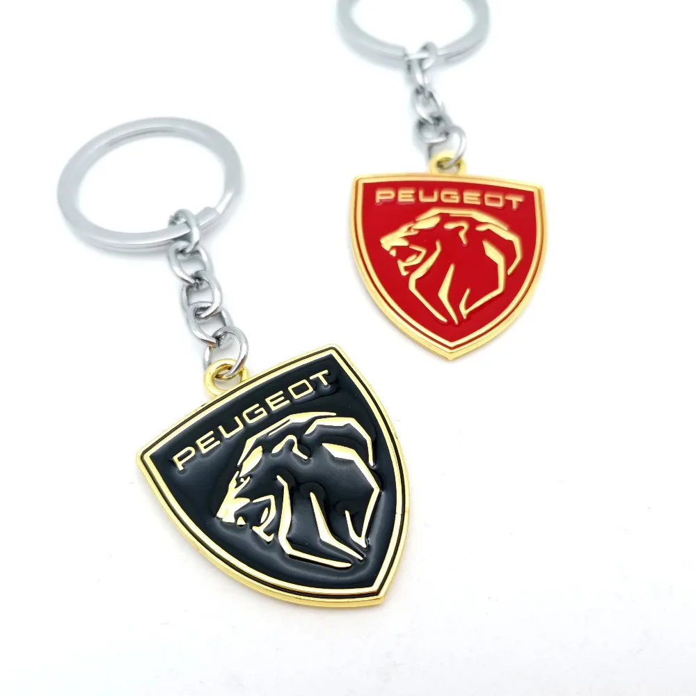 For Peugeot 206 307 308 3008 207 407 5008 408 508 2008 208 107 106 205 301 Metal Badge Pendant Car Emblem Keychain Gift Keyring
