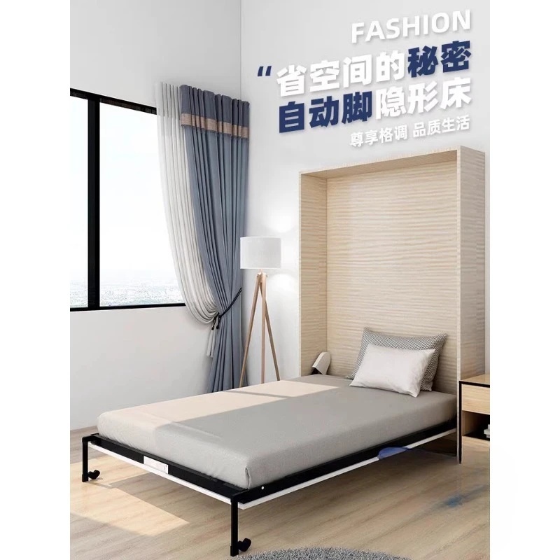 For  invisible bed folding Murphy hidden wall bed study wardrobe integrated side flip board frame hardware accessories