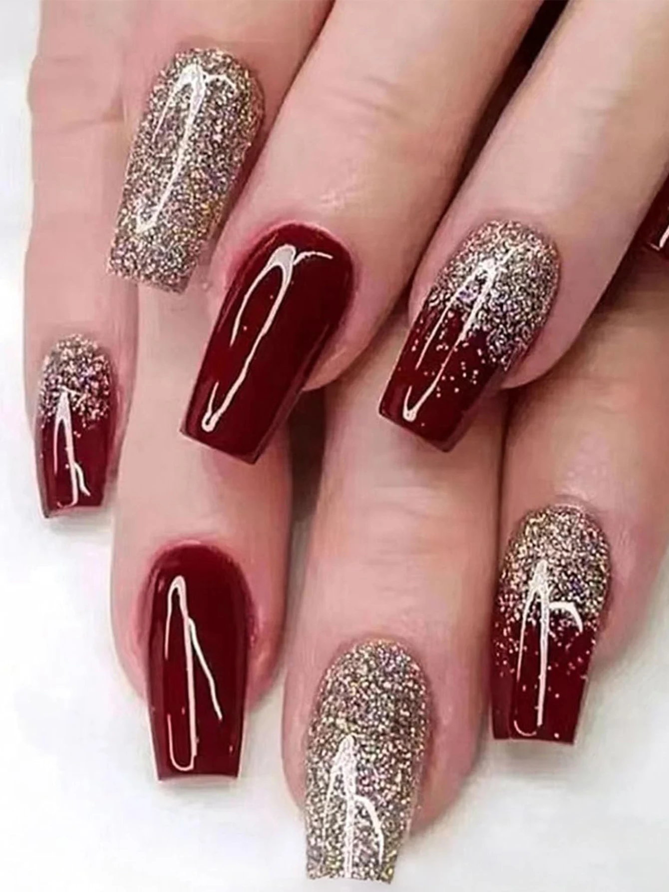 ARTAUG 24 Stück glänzende rosa Nägel zum Aufdrücken, mittelgroß, quadratisch, künstlicher Nagel, eleganter Stil, künstlicher Nagel, vollständige Abdeckung, künstlicher Nagel für stilvolle Frauen – Detail 23