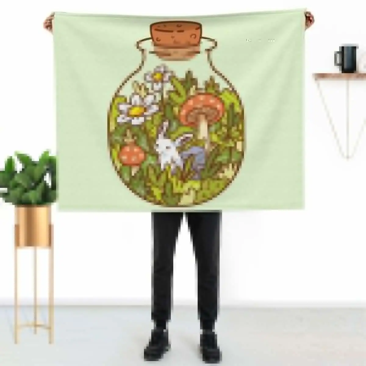 Bunny in a Bottle Throw Blanket sofa bed Decoratives bed plaid warm for winter Bed Fashionable Softest Blankets