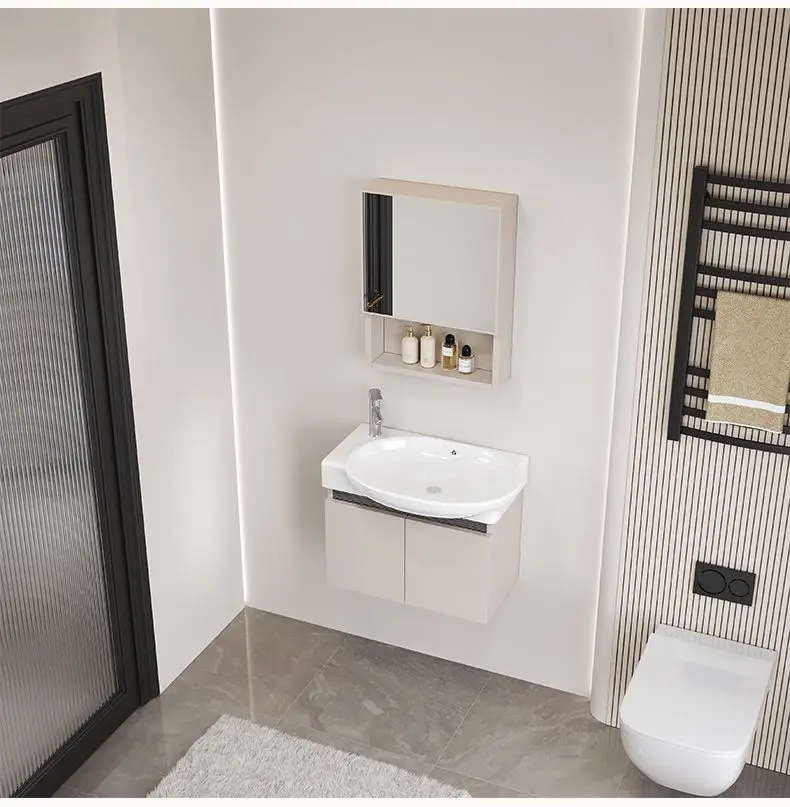 Honeycomb aluminum wall-mounted ceramic integrated basin wash basin combination washbasin cabinet