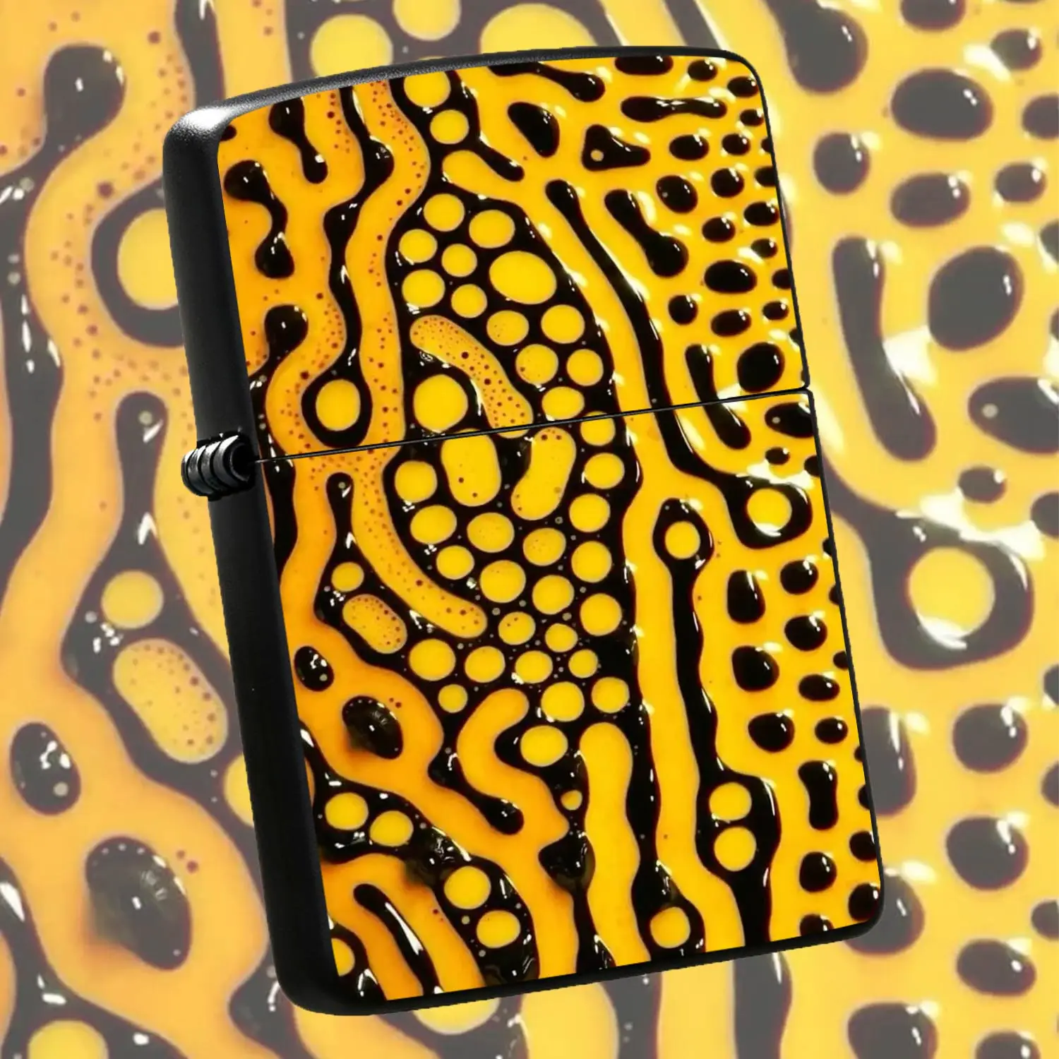 Vibrant Leopard Print Style Portable Lighter, Glossy Artistic Fluid Pattern Design, Ideal for Daily Commutes, Outdoor Trips and All Scenarios, Stylish Practical Carry-on Item for Personal Use or  A Humorous And Interesting Lighter