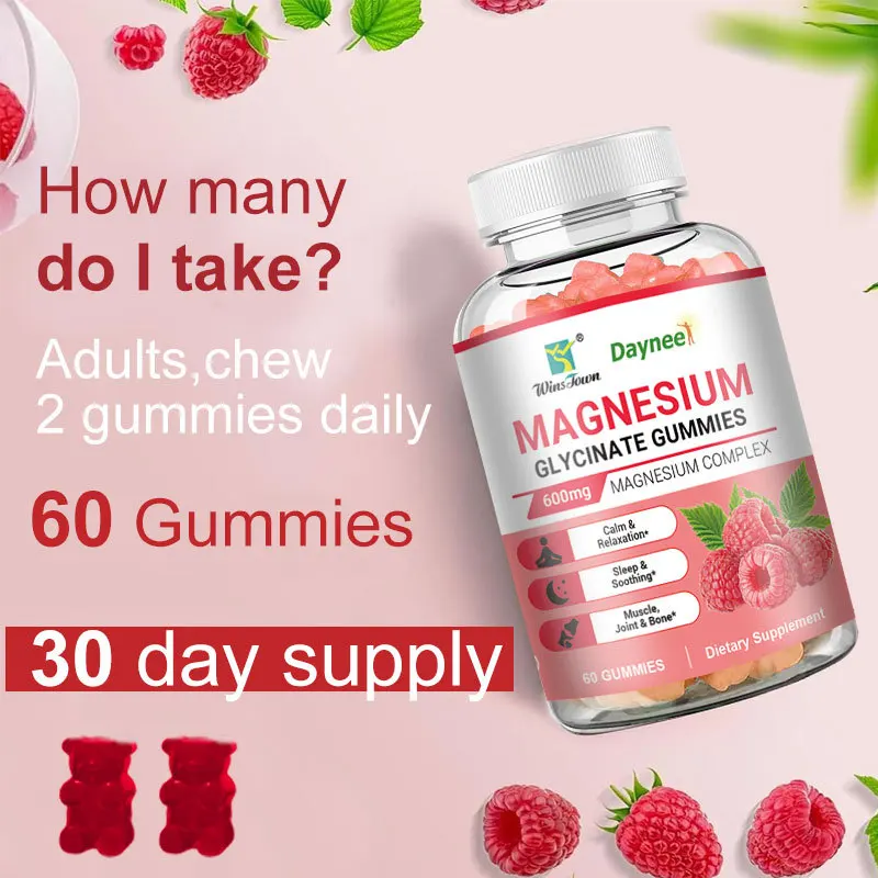 

Raspberry flavored magnesium gummies 600mg improve sleep quality, alleviate anxiety, promote Google Health