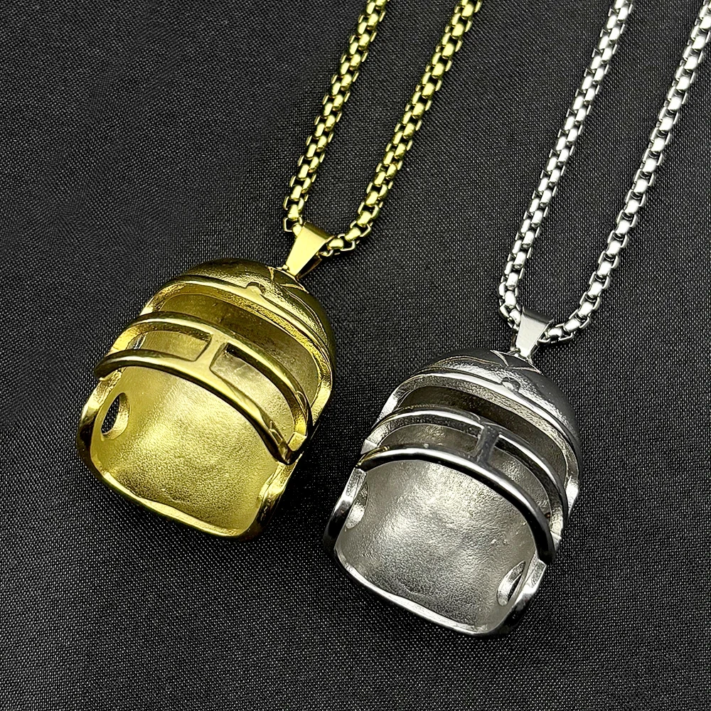 

Hiphop Motorcycle Helmet Chain For Women Men Stainless Steel Gold Color Male Fashion Sports Style Necklace Jewelry Accessory
